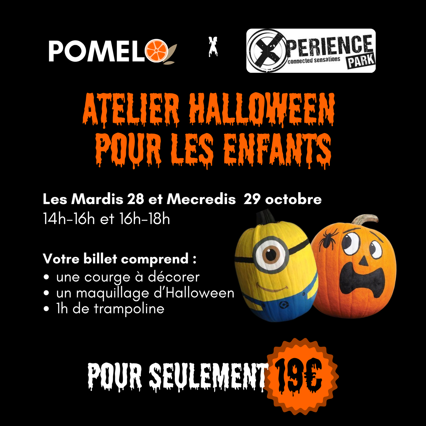 🎃 Atelier Halloween enfants – Décoration & sculpture de courges